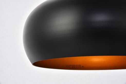 Elegant Lighting 1 Light Circa Collection Pendant D11.5 Inch H15 Inch Lt:1 in Black Finish Model: LDPD2047
