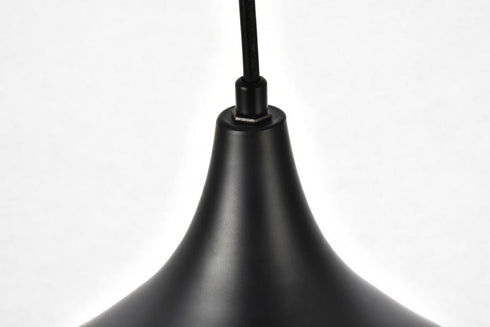 Elegant Lighting 1 Light Circa Collection Pendant D12.5 Inch H10 Inch Lt:1 in Black Finish Model: LDPD2046