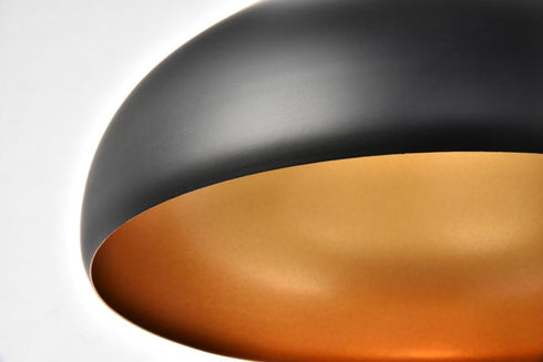 Elegant Lighting 1 Light Circa Collection Pendant D12.5 Inch H10 Inch Lt:1 in Black Finish Model: LDPD2046