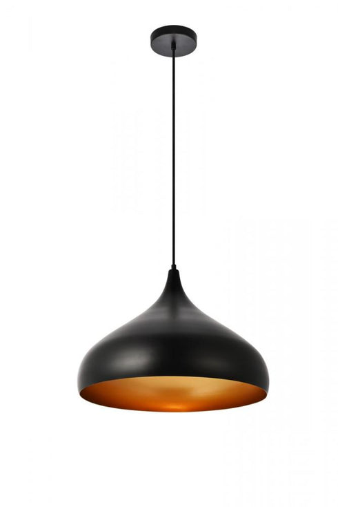 Elegant Lighting 1 Light Circa Collection Pendant D16.5 Inch H12 Inch Lt:1 in Black Finish Model: LDPD2045