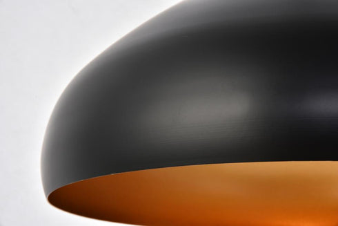 Elegant Lighting 1 Light Circa Collection Pendant D16.5 Inch H12 Inch Lt:1 in Black Finish Model: LDPD2045