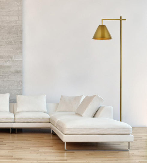 Elegant Lighting 1 Light Flos metal floor lamp in brass Model: LD5101FL21BR