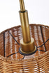Elegant Lighting 1 Light Flos rattan bell shade floor lamp in brass Model: LD5102FL24BR