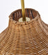 Elegant Lighting 1 Light Flos rattan dome shade floor lamp in brass Model: LD5104FL34BR