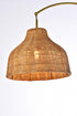 Elegant Lighting 1 Light Flos rattan dome shade floor lamp in brass Model: LD5104FL34BR
