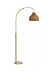 Elegant Lighting 1 Light Flos rattan dome shade floor lamp in brass Model: LD5104FL34BR