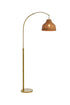 Elegant Lighting 1 Light Flos rattan dome shade floor lamp in brass Model: LD5104FL34BR