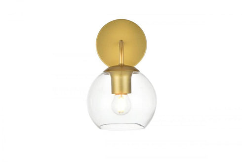 Elegant Lighting 1 Light Genesis 1 Light in Black and Clear Bath Sconce Model: LD7321W6BLK