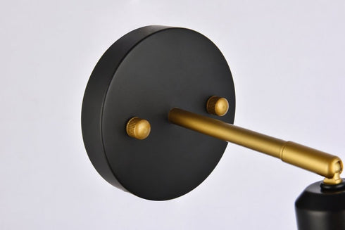 Elegant Lighting 1 Light Halycon 5 inch black and brass wall sconce Model: LD2354BK