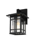 Elegant Lighting 1 Light Harley 10 inch Outdoor Wall sconce in Black in Black and Clear Finish Model: OD613W10BK