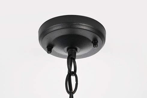 Elegant Lighting 1 Light Harley 12 inch Outdoor Pendant in Black in Black and Clear Finish Model: OD613H11BK