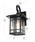 Elegant Lighting 1 Light Harley 12 inch Outdoor Wall sconce in Black in Black and Clear Finish Model: OD613W12BK