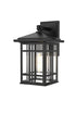 Elegant Lighting 1 Light Harley 13 inch Outdoor Wall sconce in Black in Black and Clear Finish Model: OD613W13BK