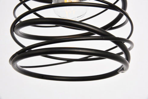 Elegant Lighting 1 Light Hopper Collection Pendant D7.9 H11.8 Lt:1 in Black Finish Model: LDPD2086