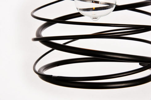 Elegant Lighting 1 Light Hopper Collection Pendant D7.9 H11.8 Lt:1 in Black Finish Model: LDPD2086
