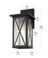 Elegant Lighting 1 Light Jada 12 inch Outdoor Wall sconce in Black in Black and Clear Finish Model: OD607W12BK