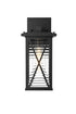Elegant Lighting 1 Light Jada 12 inch Outdoor Wall sconce in Black in Black and Clear Finish Model: OD607W12BK