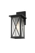 Elegant Lighting 1 Light Jada 12 inch Outdoor Wall sconce in Black in Black and Clear Finish Model: OD607W12BK