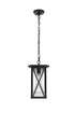 Elegant Lighting 1 Light Jada 14 inch Outdoor Pendant in Black in Black and Clear Finish Model: OD607H14BK