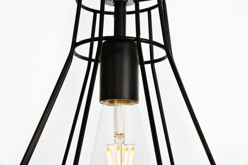 Elegant Lighting 1 Light Jago Collection Pendant D9.1 H12.3 Lt:1 in Black Finish Model: LDPD2087