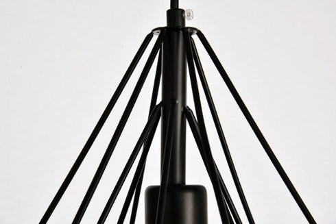 Elegant Lighting 1 Light Jago Collection Pendant D9.8 H9.8 Lt:1 in Black Finish Model: LDPD2089