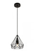 Elegant Lighting 1 Light Jago Collection Pendant D9.8 H9.8 Lt:1 in Black Finish Model: LDPD2089