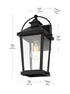Elegant Lighting 1 Light Luz 14 inch Outdoor Wall sconce in Black in Black and Clear Finish Model: OD605W14BK
