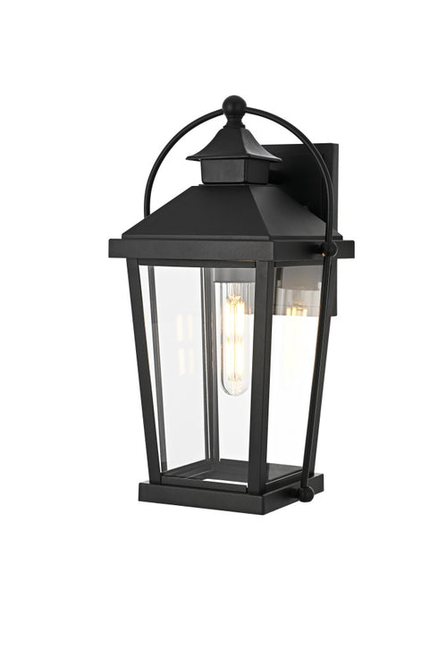 Elegant Lighting 1 Light Luz 14 inch Outdoor Wall sconce in Black in Black and Clear Finish Model: OD605W14BK