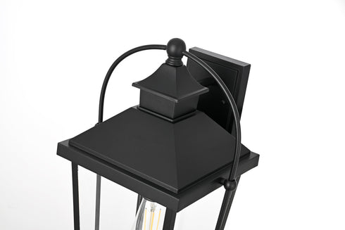 Elegant Lighting 1 Light Luz 20 inch Outdoor Wall sconce in Black in Black and Clear Finish Model: OD605W20BK