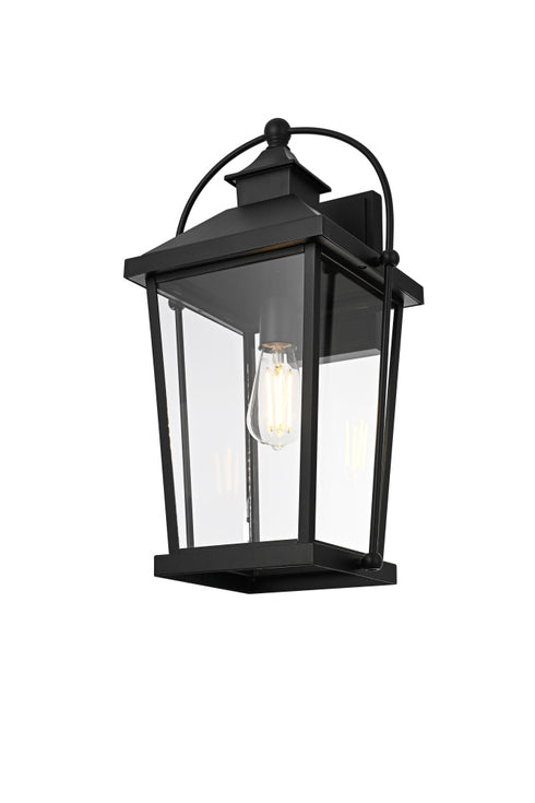 Elegant Lighting 1 Light Luz 20 inch Outdoor Wall sconce in Black in Black and Clear Finish Model: OD605W20BK