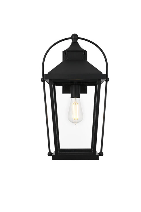 Elegant Lighting 1 Light Luz 20 inch Outdoor Wall sconce in Black in Black and Clear Finish Model: OD605W20BK