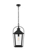 Elegant Lighting 1 Light Luz 21 inch Outdoor Pendant in Black in Black and Clear Finish Model: OD605H20BK