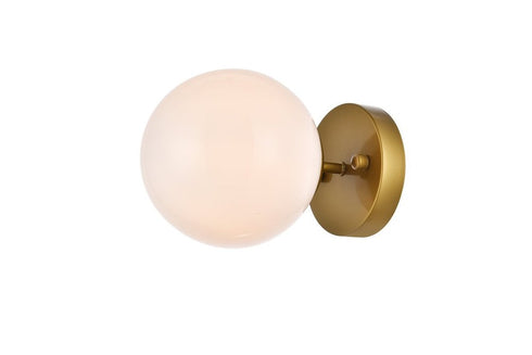 Elegant Lighting 1 Light Mimi six inch dual flush mount and bath sconce in black with frosted glass in Black and Frosted White Finish Model: LD2451BK