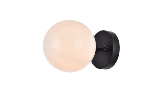 Elegant Lighting 1 Light Mimi six inch dual flush mount and bath sconce in black with frosted glass in Black and Frosted White Finish Model: LD2451BK