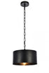 Elegant Lighting 1 Light Miro Collection Pendant D15 H9.25 Lt:1 in Vintage Black Finish Model: LD6015D15BK