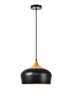 Elegant Lighting 1 Light Nora Collection Pendant D11.5 Inch H9 Inch Lt:1 Black and natural wood finish Model: LDPD2005