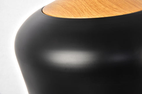 Elegant Lighting 1 Light Nora Collection Pendant D11.5 Inch H9 Inch Lt:1 Black and natural wood finish Model: LDPD2005