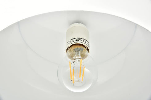 Elegant Lighting 1 Light Nora Collection Pendant D11.5 Inch H9 Inch Lt:1 frosted white and natural wood finish Model: LDPD2004