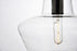 Elegant Lighting 1 Light Placido Collection Pendant D9.8 H9.3 Lt:1 in Black and Clear Finish Model: LDPD2118