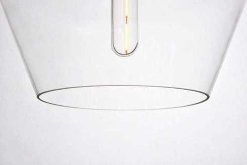 Elegant Lighting 1 Light Placido Collection Pendant D9.8 H9.3 Lt:1 in Black and Clear Finish Model: LDPD2118