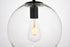 Elegant Lighting 1 Light Placido Collection Pendant D9.8 H9.8 Lt:1 in Black and Clear Finish Model: LDPD2113
