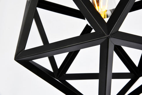 Elegant Lighting 1 Light Redmond Collection Pendant D13.0 Inch H14.6 Lt:1 in Black Finish Model: LDPD2110