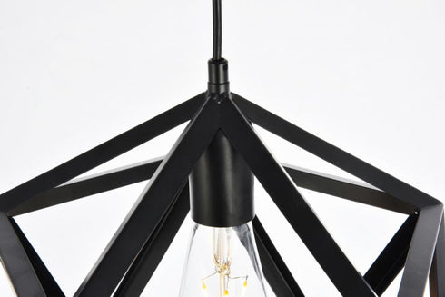 Elegant Lighting 1 Light Redmond Collection Pendant D13.0 Inch H14.6 Lt:1 in Black Finish Model: LDPD2110