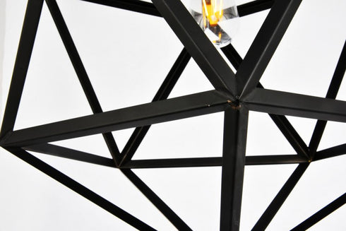 Elegant Lighting 1 Light Redmond Collection Pendant D19.7 H22.6 Lt:1 in Black Finish Model: LDPD2111