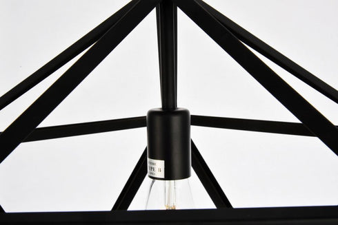 Elegant Lighting 1 Light Redmond Collection Pendant D19.7 H22.6 Lt:1 in Black Finish Model: LDPD2111