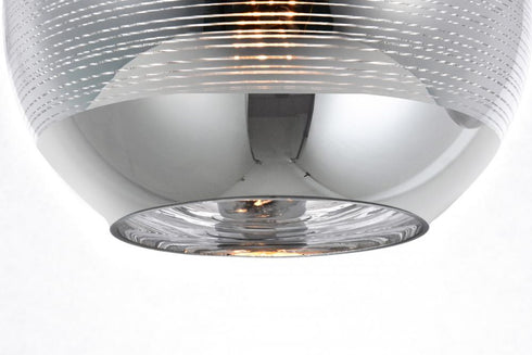 Elegant Lighting 1 Light Reflection Collection Pendant D9.5 Inch H9.5 Inch Lt:1 in Chrome finish Model: LDPD2012