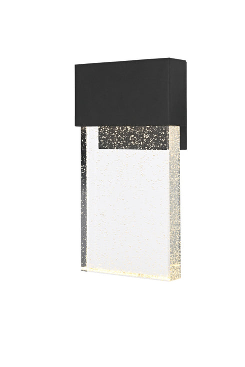 Elegant Lighting 1 Light Ronin 11 inch LED Outdoor Wall sconce in Black in Black and Clear Finish Model: OD603W11BK