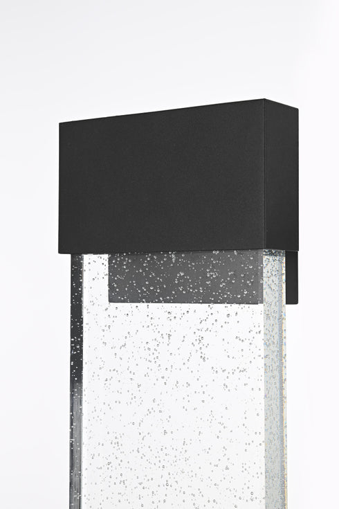 Elegant Lighting 1 Light Ronin 11 inch LED Outdoor Wall sconce in Black in Black and Clear Finish Model: OD603W11BK