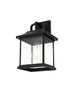 Elegant Lighting 1 Light Saul 13 inch Outdoor Wall sconce in Black in Black and Clear Finish Model: OD612W13BK