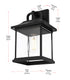 Elegant Lighting 1 Light Saul 13 inch Outdoor Wall sconce in Black in Black and Clear Finish Model: OD612W13BK